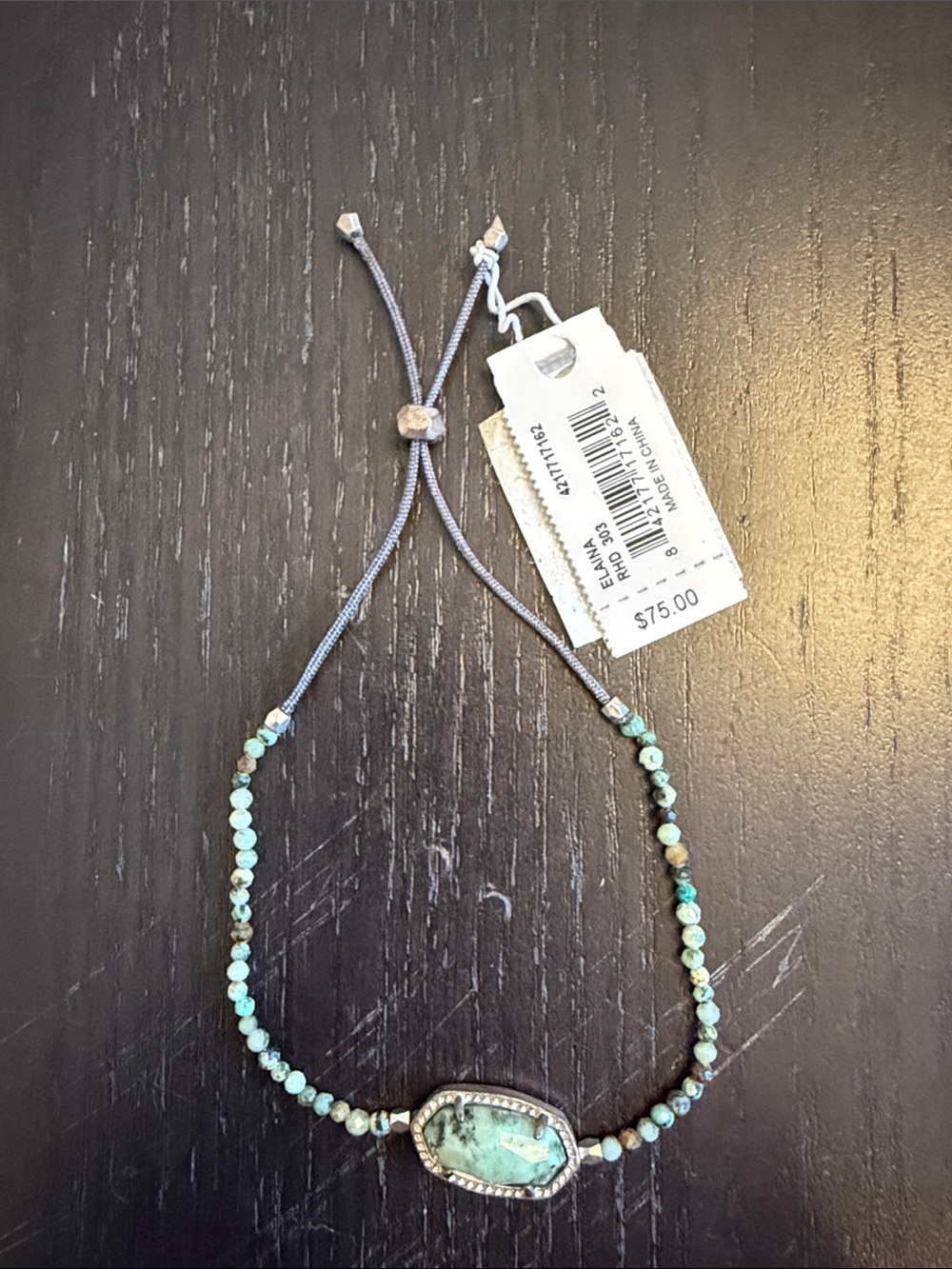 NEW KENDRA SCOTT women Elaina bracelet in beaded turquoise